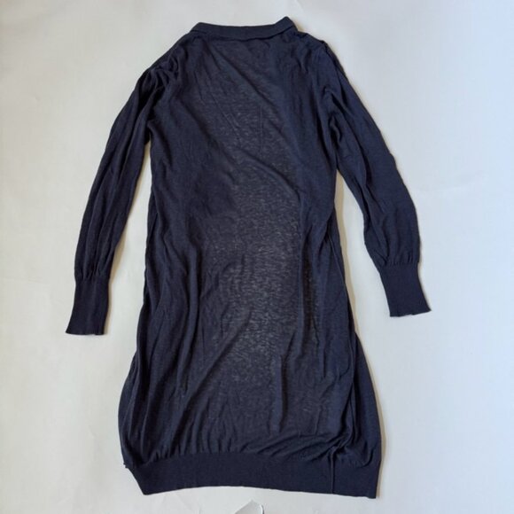 Crea Concept Womens 42 L Open Cardigan Sweater Linen Cotton Blue Duster Turkey - Picture 9 of 10